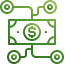 Icone do dinheiro com conexões