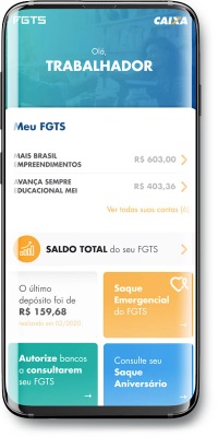 Imagem Smartphone instruções como consultar fgts